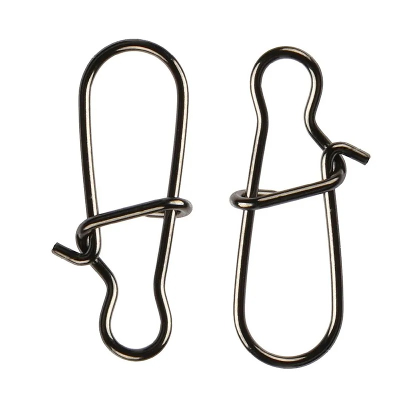 50pcs Stainless Steel Fishing Snap Hooked Snap Pin Fastlock Clip Accessories Tackle for Barrel Swivel Lure Hook