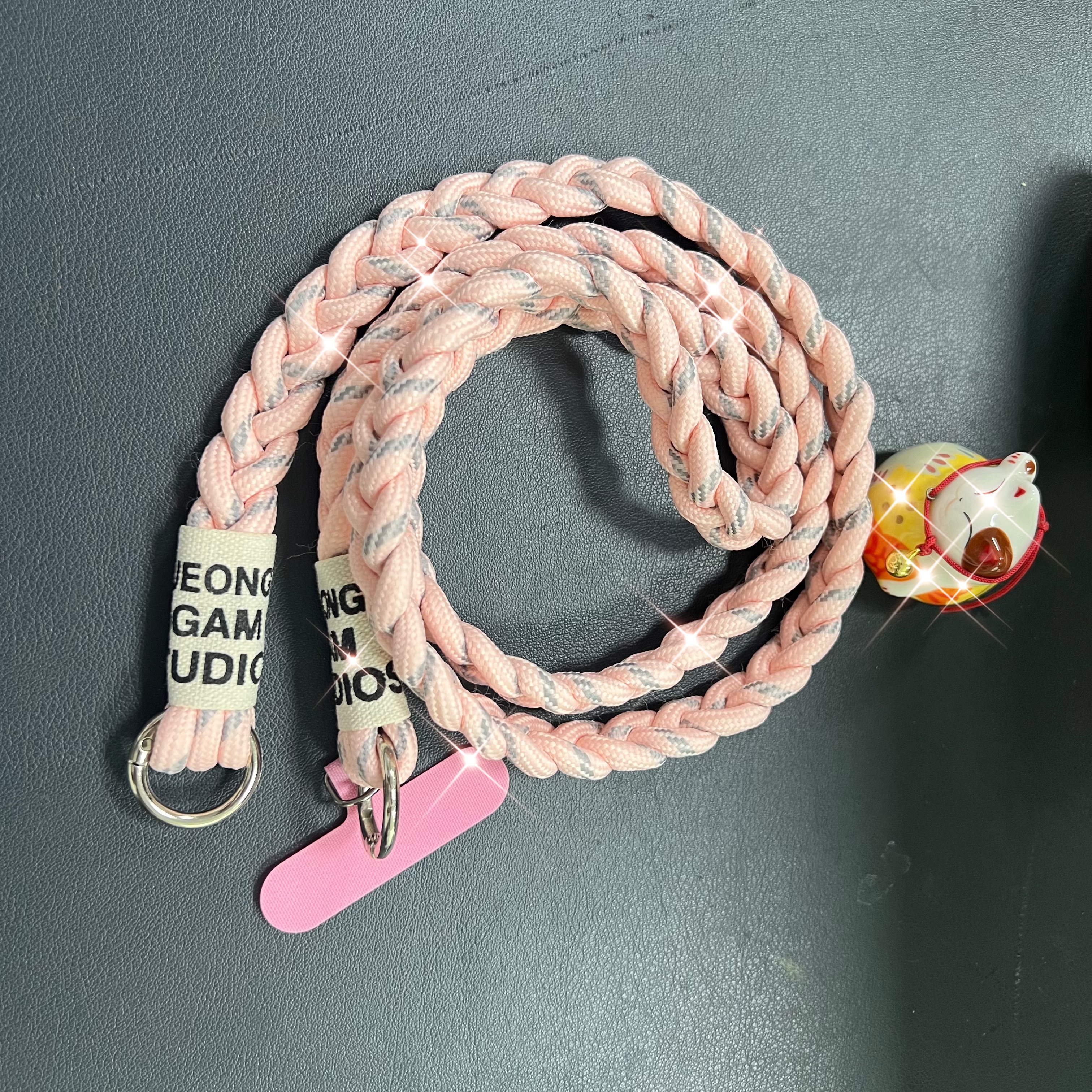 Mobile Phone Lanyard Ponytail Braid 3-Strand Woven Rope Strong KeyChain Durable Long Crossbody Pendant Carried Chain Shoulder pen gpt