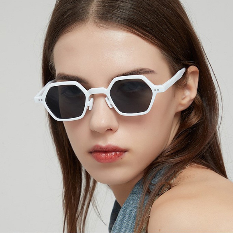 Retro Sunglasses Male Green Brown Polygon Ladies Sun Glasses for Women Summer New Eyewear