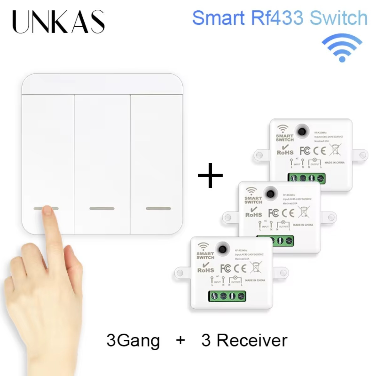 RF Wireless Smart Light Switch Without Neutral 433Mhz Relay Receiver AC 220V 110V Mini Module Remote Control lightify