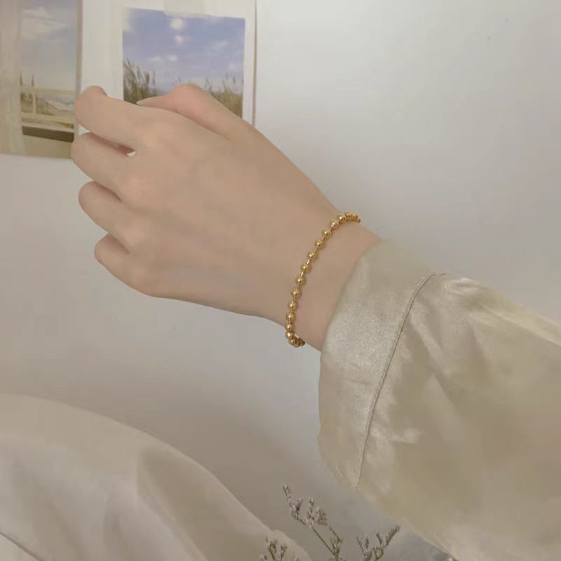 Stainless Steel High-grade Steel Bead Chain Bracelet for Women Ins Style Light Luxury Niche Design Accessories