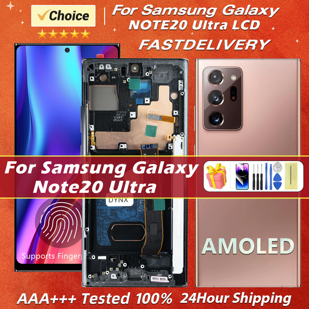 Super AMOLED Display Note20 Ultra With Frame LCD For NOTE 20 Ultra N985 N985F N986B Touch Screen Digitizer Repair