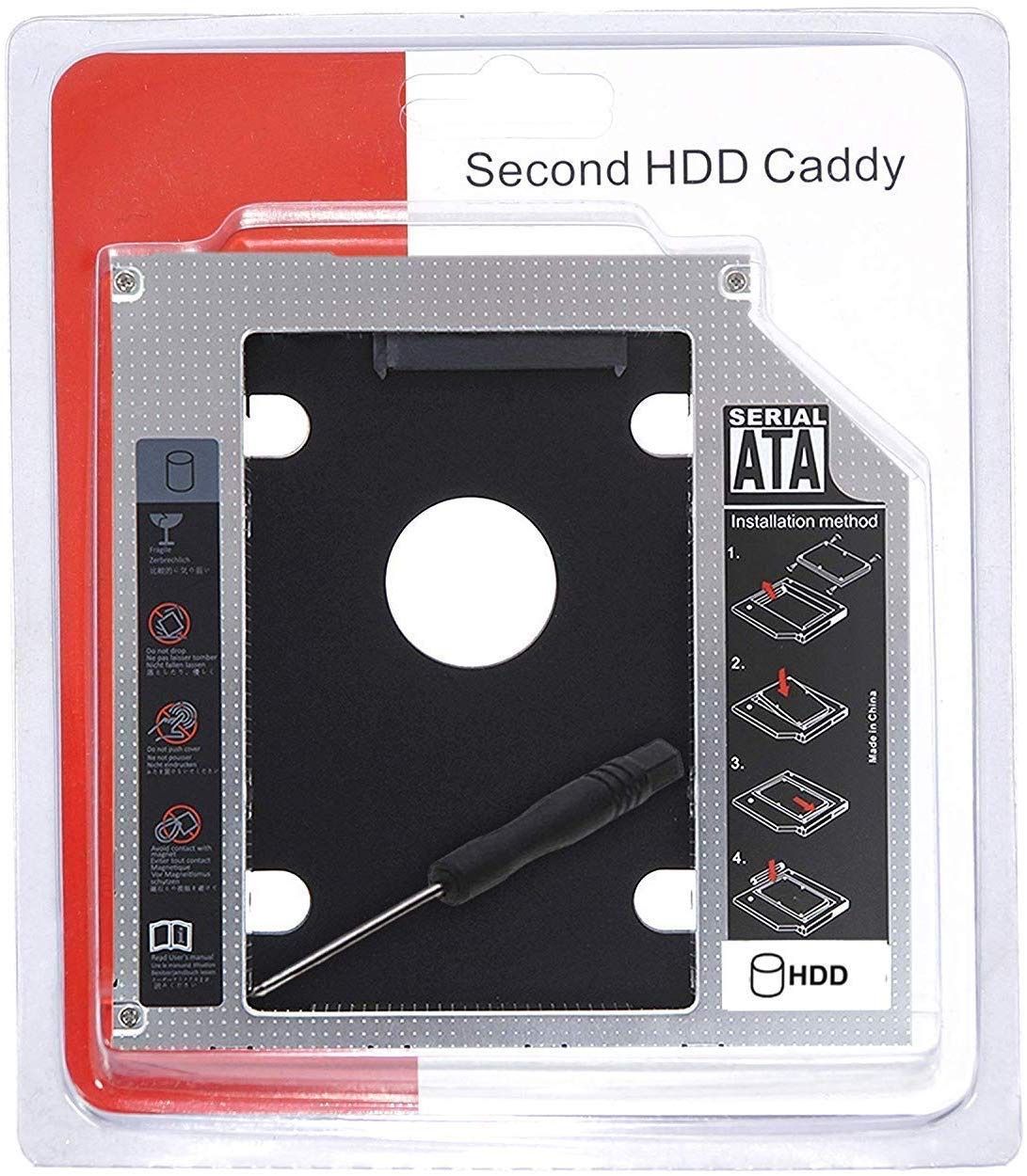 9.5" Second Hard Disk HDD Caddy for Laptop Secondary Hard Drive Installation