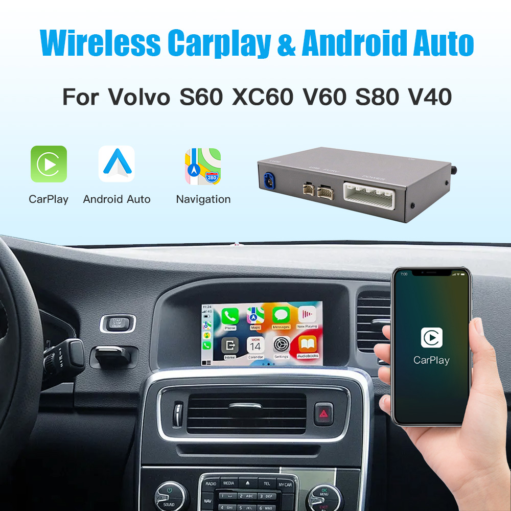 ANYFAR New Wireless Carplay Android Auto Module For Volvo S60 S80 XC60 V60 V40 2015-2018 Support Cameras