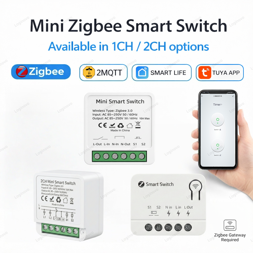 ZigBee/WiFi Smart Switch 16A/20A Mini DIY Breaker Automation Module Voice Control Smart Life APP Works With Tuya Alexa