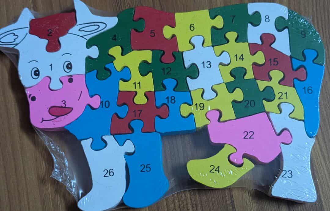 Wooden Puzzle Toy With A-Z English Alphabets And Numbers Puzzle