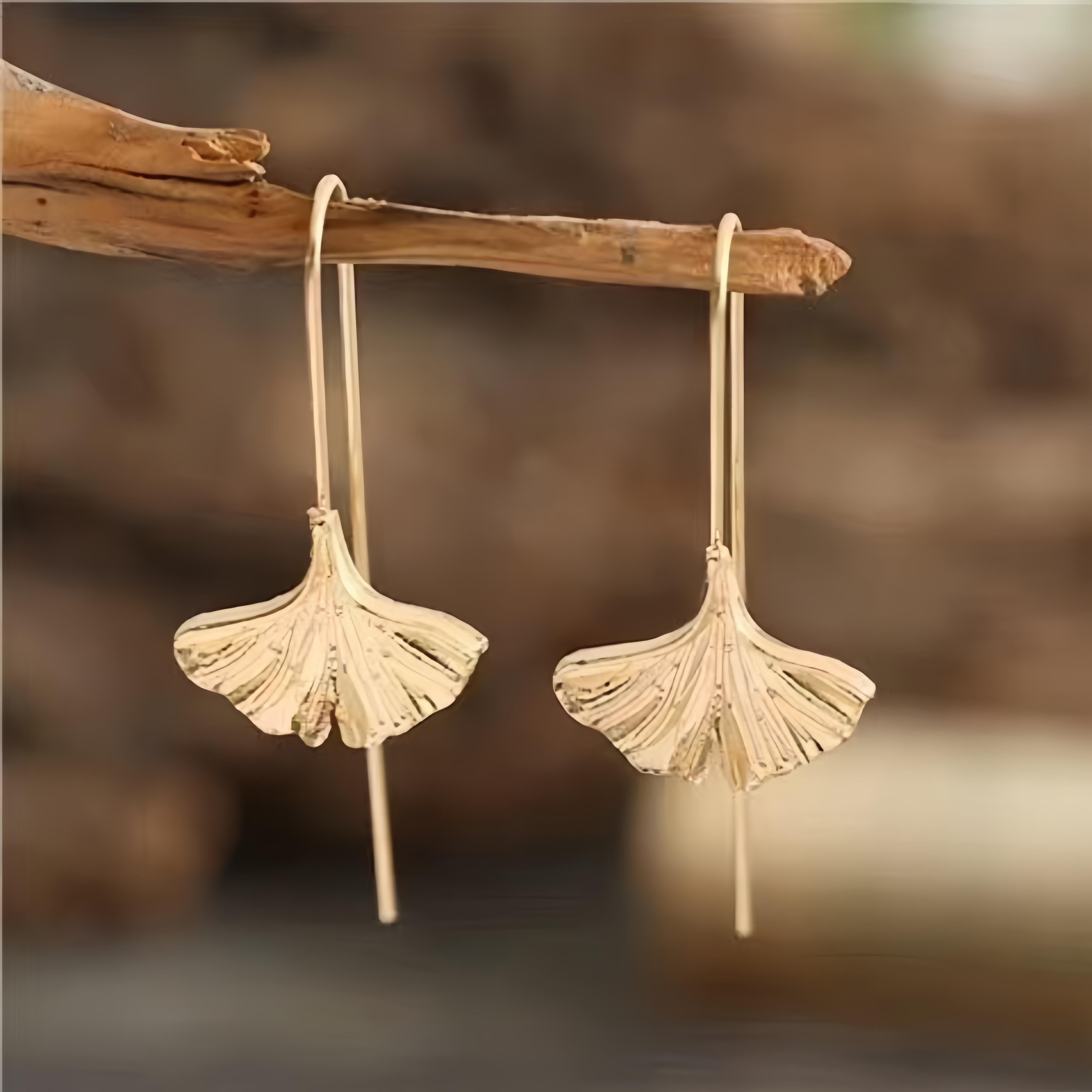 1 pair of personalized design ginkgo biloba ear hook women's unique creative pastoral leaf earrings