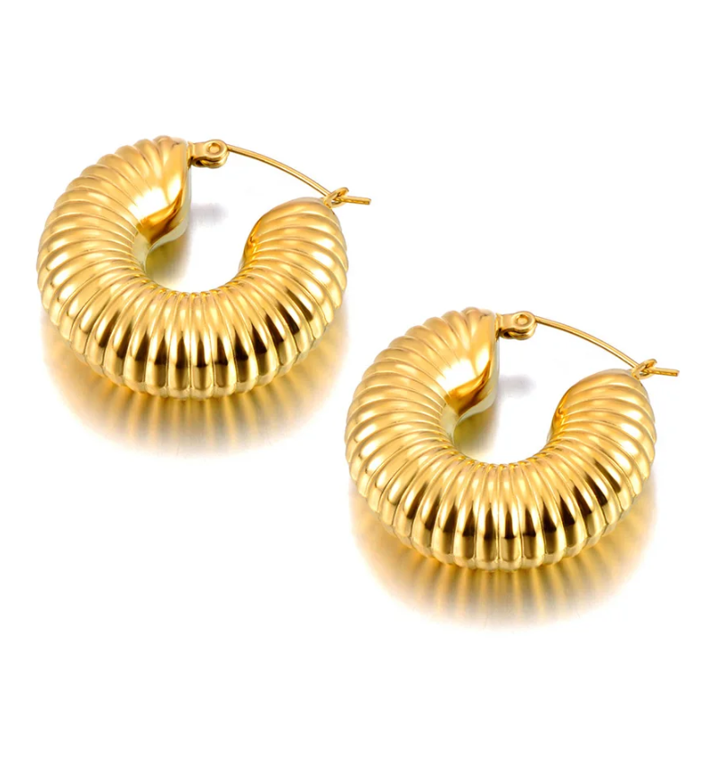 1 pair of hollow threaded stylish and versatile earring clips for women - trendy, niche, minimalist textured earrings.