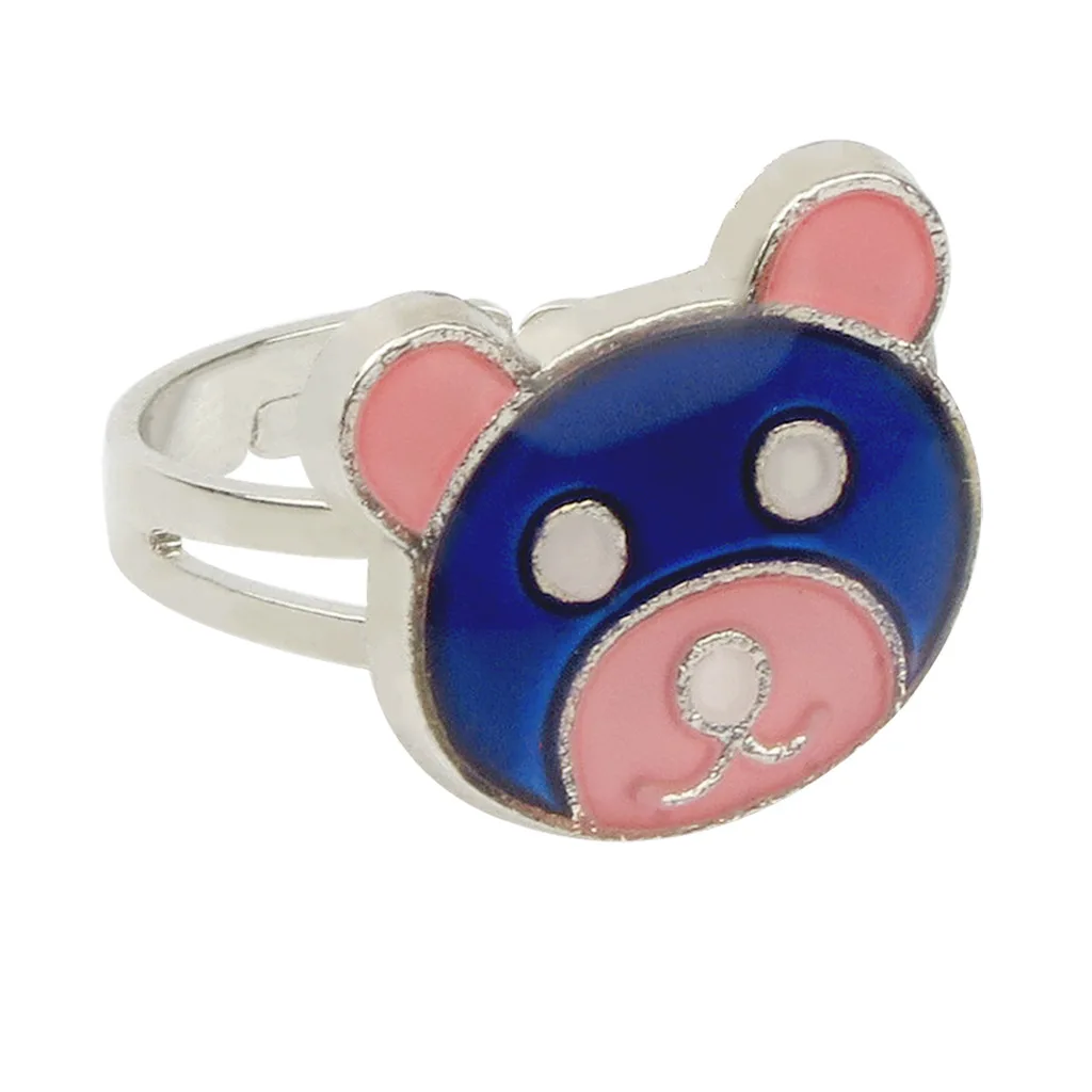 Cute Fashion Personality Little Bear Mood Ring - Magical Strange Temperature Sensing Emotional Discoloration Adjustable Jewelry