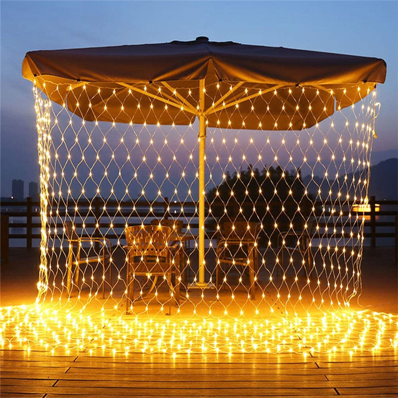 Net LED String Lights 8Modes 220V 110V EU/US Plug Festival Decoration Garlands Xmas Party Garden New Year Wedding