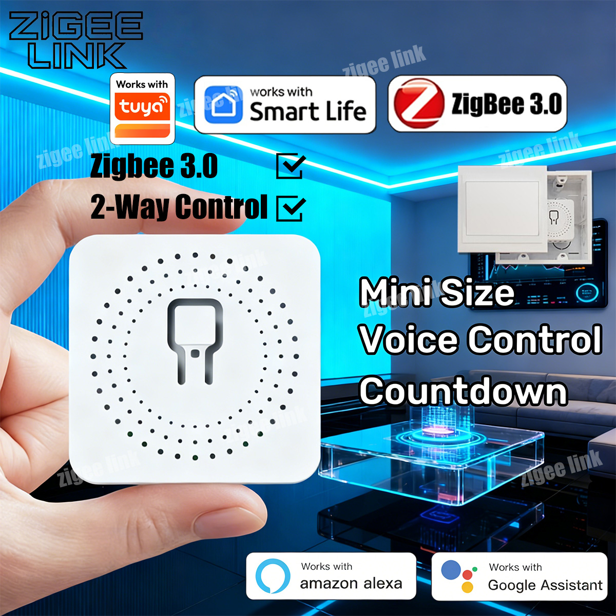 ZigBee Smart Switch Module 16A Mini DIY Intelligent Light Relay Breaker Smart Life Tuya Home Automation For Alexa Z2M
