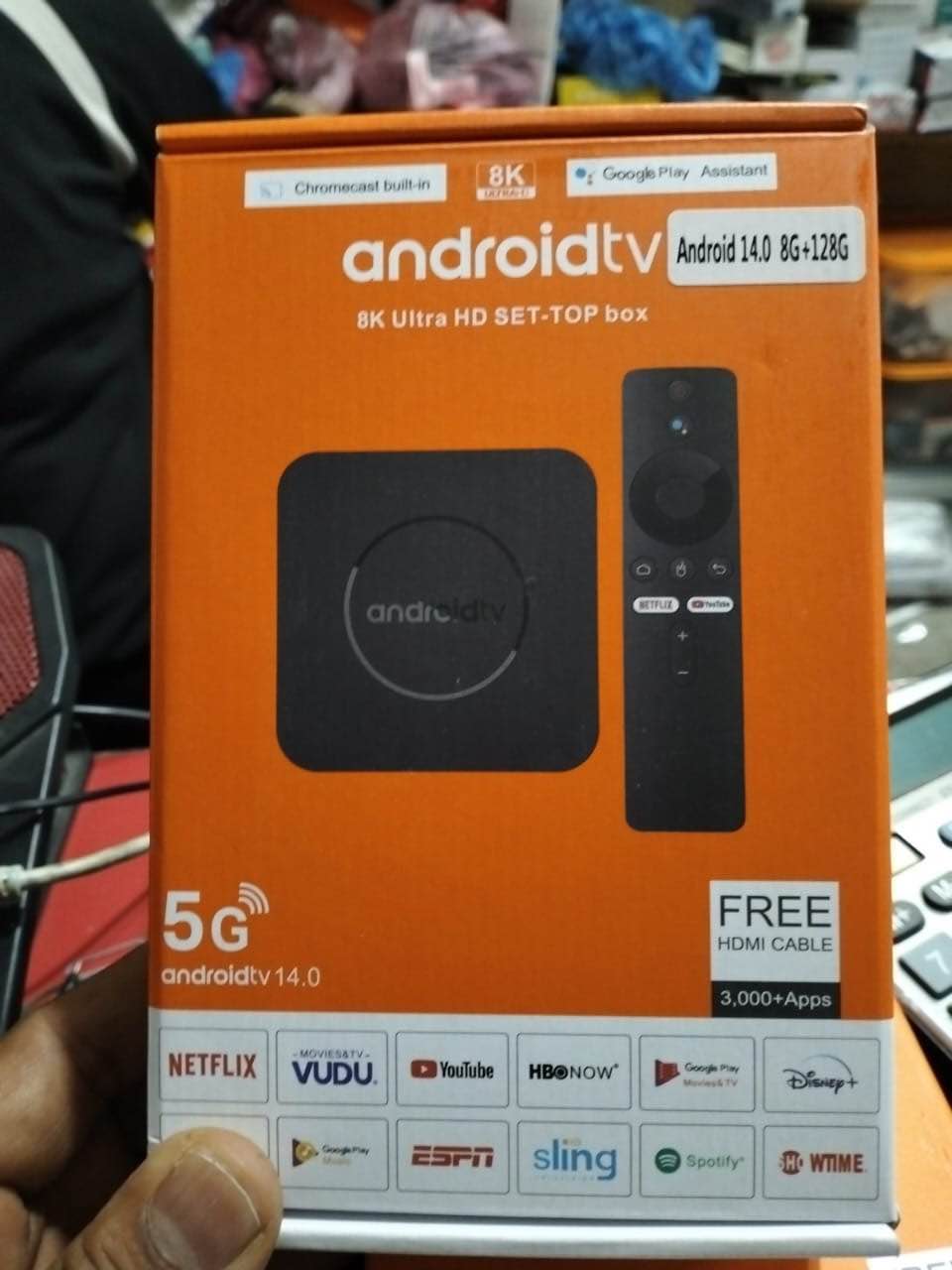 Smart Android TV Box 8k Ultra HD With Google Voice Assistant WiFi Home