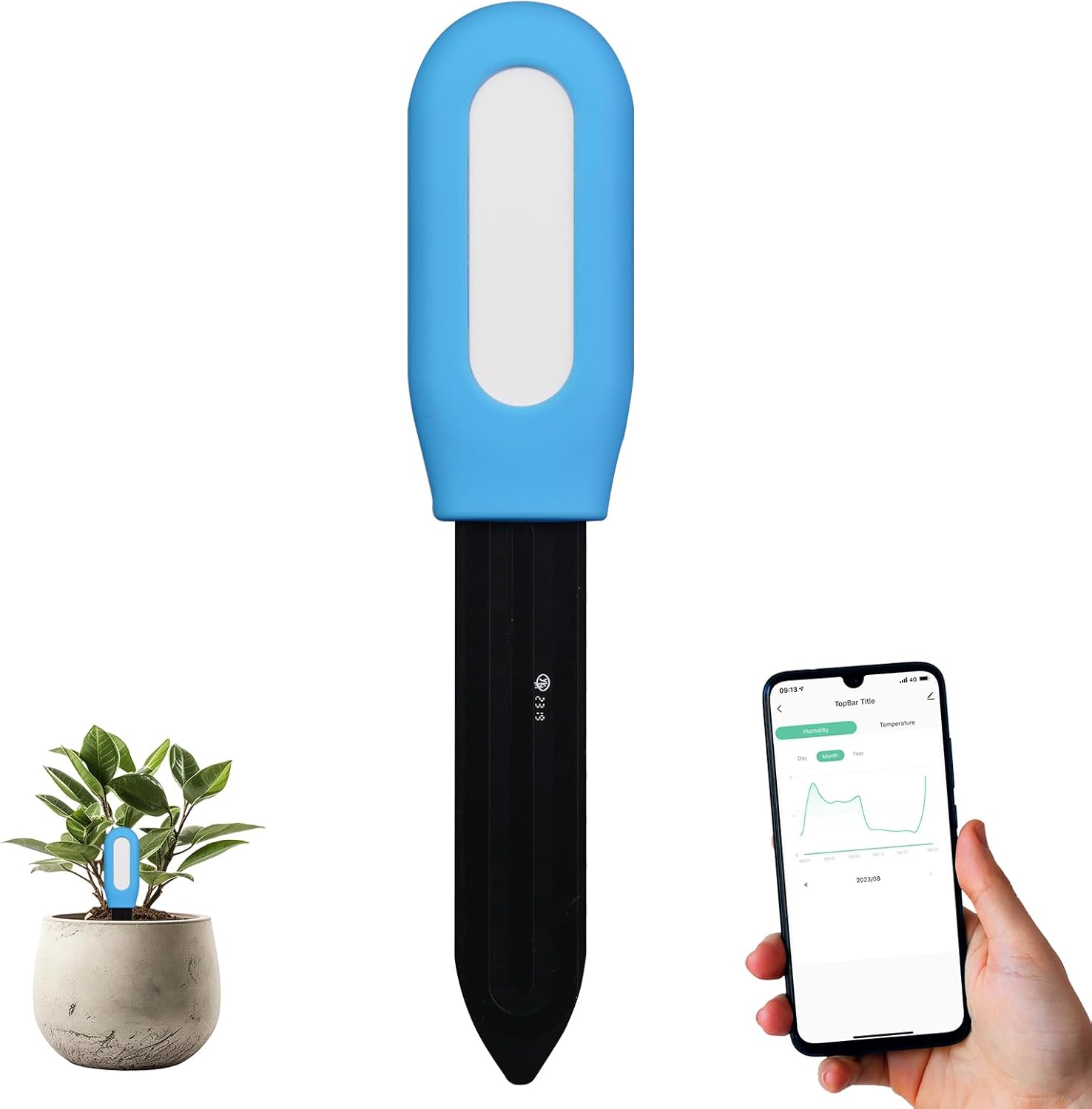 Hot Selling Wifi Zigbee Bluetooth Smart Soil Tester Temp Humidity Moisture Sensor APP Real Time Monitor for Plant Garden