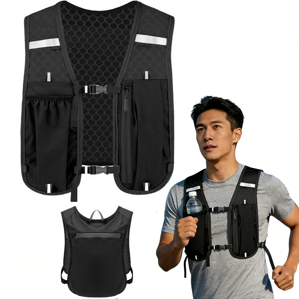 Running Hydration Vest Back pack for Hiking Cycling Marathon Lightweight Water Chest Pack With Phone Storage Pocket