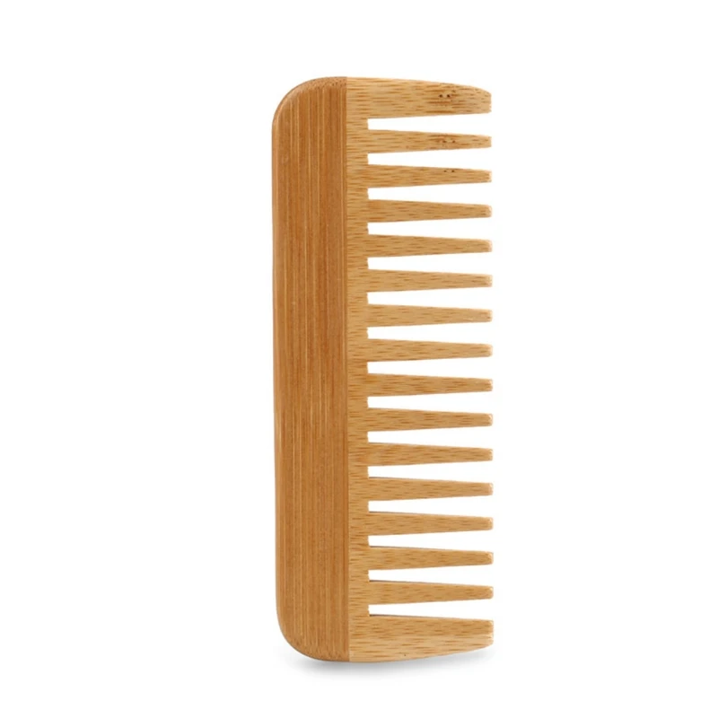Natural Bamboo Wide Toothed Comb, Hair Removal Comb, Anti-static Wooden Comb,Special for Real Hair