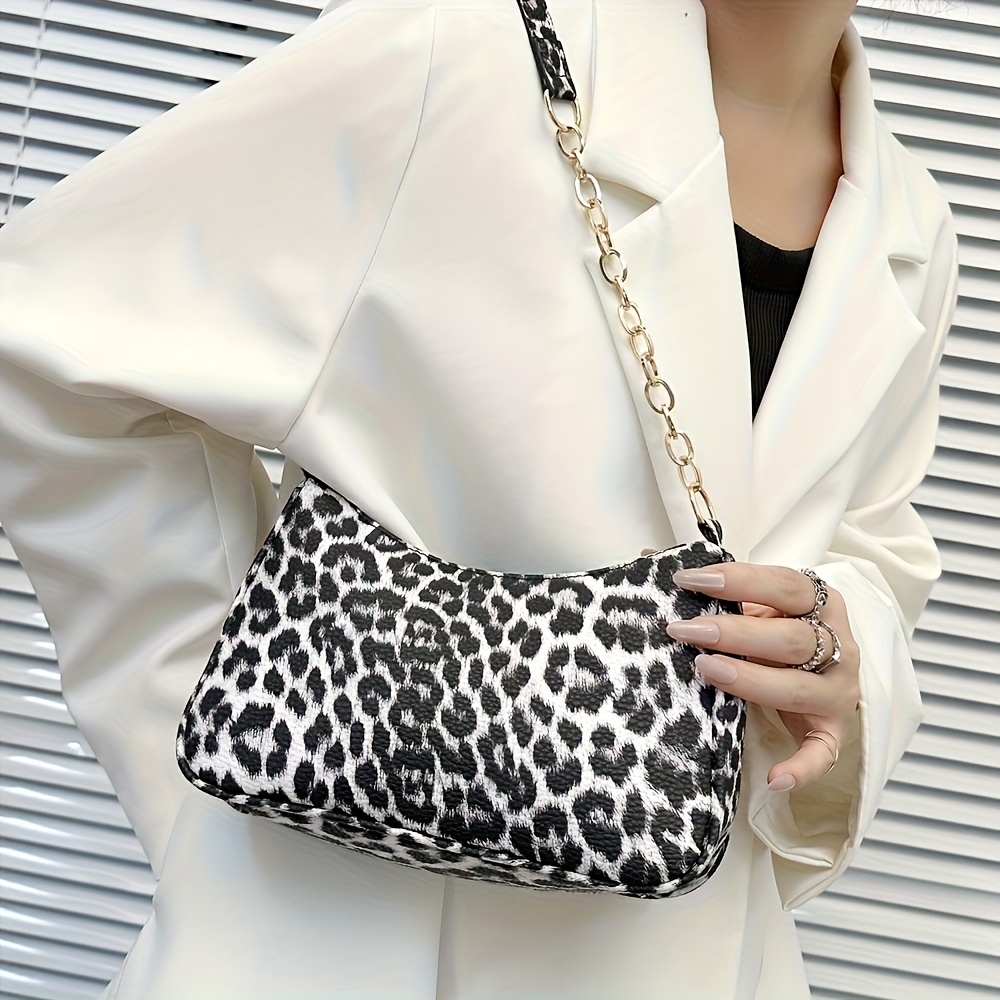 2026 New Arrival Women's Niche Design Leopard Print Underarm Shoulder Bag Trendy Handheld Fashion Satchel