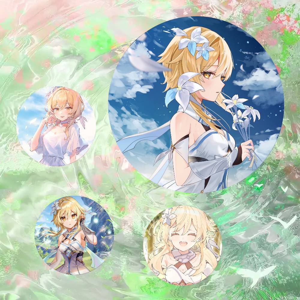 Lumine Anime Game Genshin Impact Pins Brooch Cartoon Badge For Friend Backpack Clothes Collect Accessories Jewelry