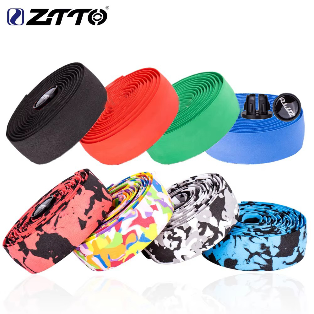 ZTTO Soft Road Bike Bicycle Handlebar Tape Cork EVA PU Handle Bar Tape Professional Cycling Damping Anti-Vibration Wrap