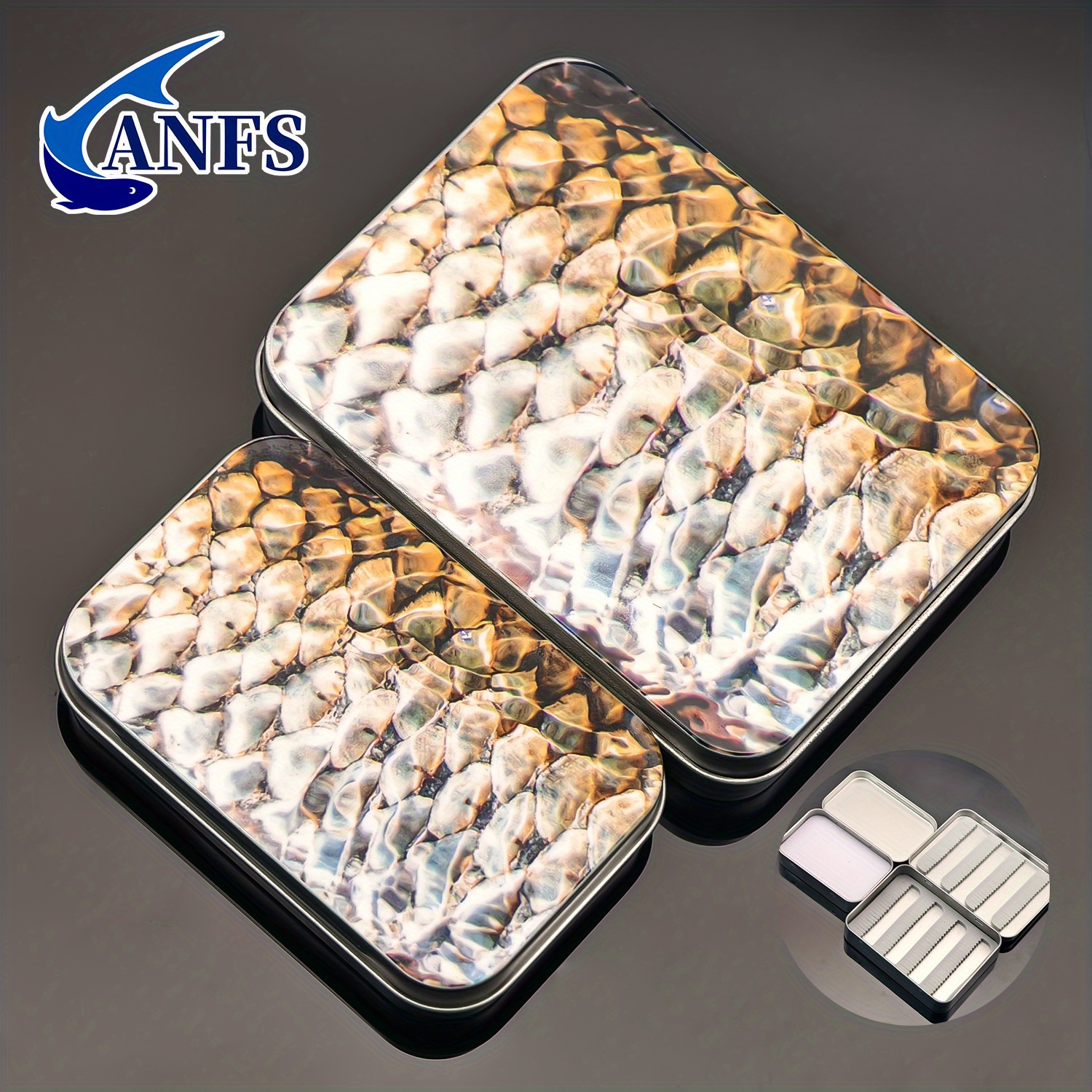 ANFS 1pc Metal Fly Fishing Tackle Box -Fly Hook Storage Box, Storage Box for Bionic Fly, Metal Storage Box for Outdoor Fishing