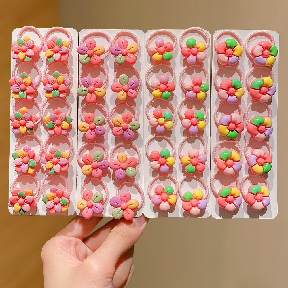 10 Pcs Minimalist Floral Hair Ties, Multi-Color Cute, Multiple Styles, Fit All Hairstyles, Ideal for Daily Wear/Travel/Parties,