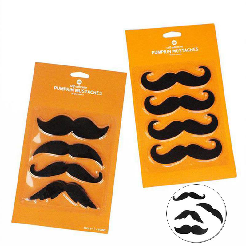 4pcs Fake Black Mustache Halloween Party Photo Props Ghost Carnival Kids Cosplay Artificial Beard Halloween Party Makeup