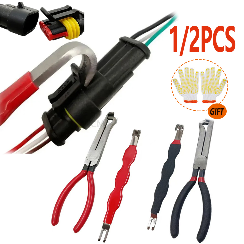 1/2Pcs car electrical terminal connector separator Red Black Non-slip Universal Automotive Separation Tool Disassembly Tools
