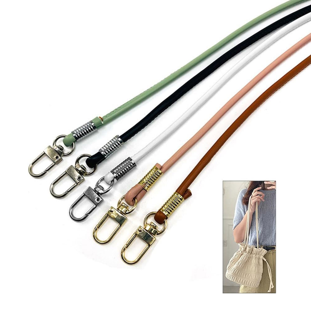 1Pcs PU Leather Bag Shoulder Strap Replacement PU Leather Bag Strap Single Shoulder Crossbody Strap Round Leather Rope Buckle