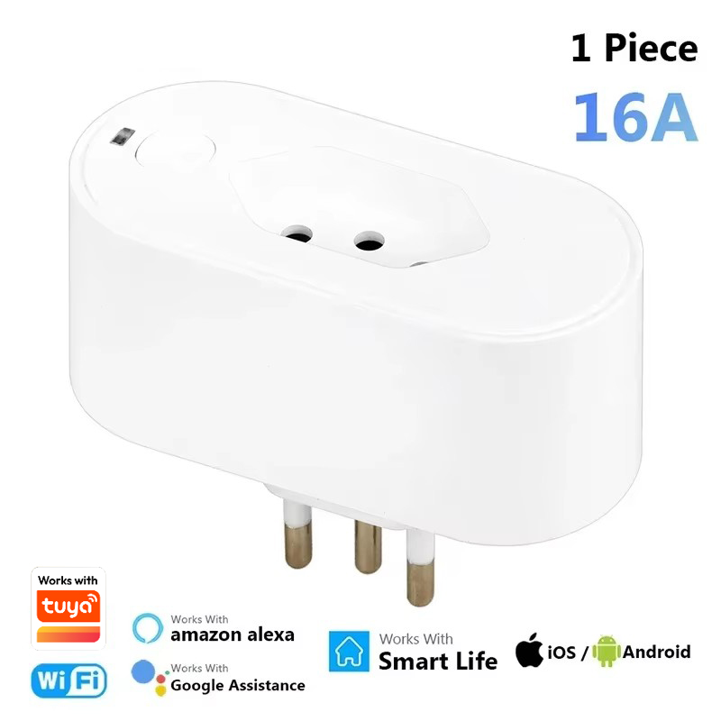 Smart Socket Tuya EU Plug WIFI 16A With Power Monitor Timing, Voice Control Work with Alexa Home Alice