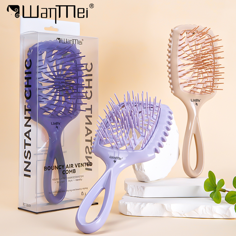 1pc Air Cushion Hair Brush Tangled Scalp Massage Comb Hollow Out Winmill Anti-static Hairbrush Salon Styling Tool