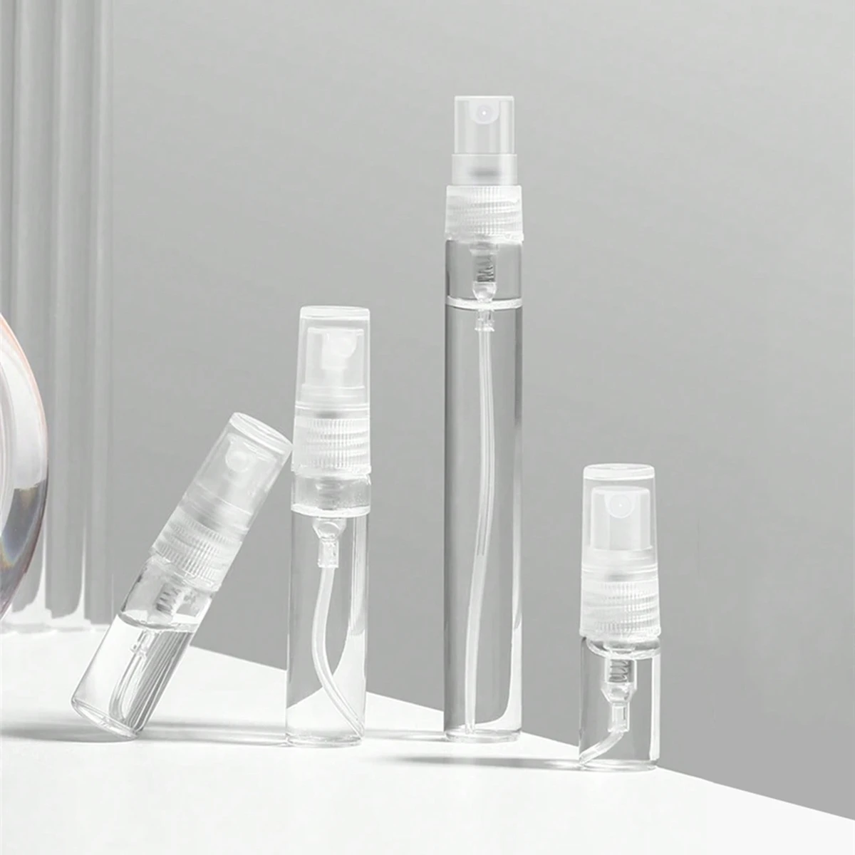 10pcs/lot Mini Plastic Spray 2ml 3ml 5ml Perfume Bottle Parfume Bootle Refillable Vial Empty Cosmetic Container