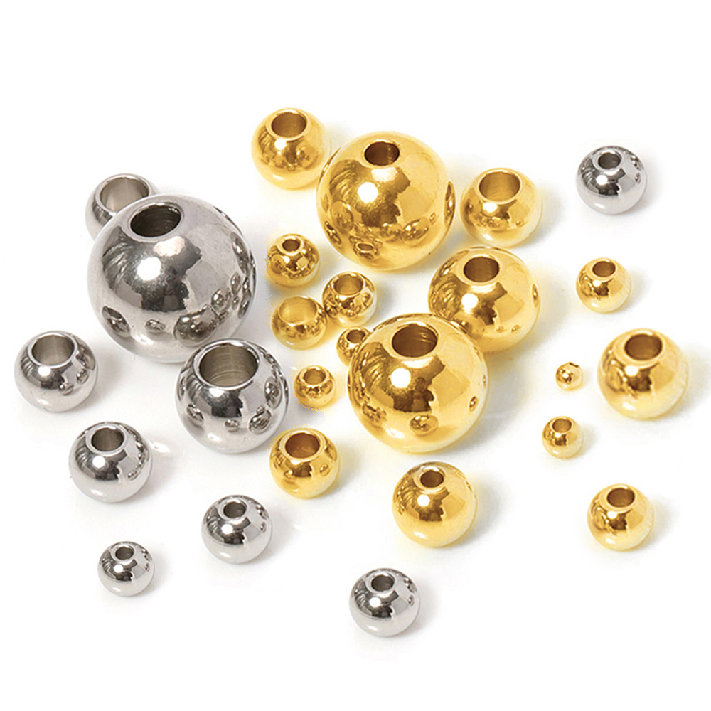 100pcs Stainless Steel Gold Color Spacer Beads Loose Bead