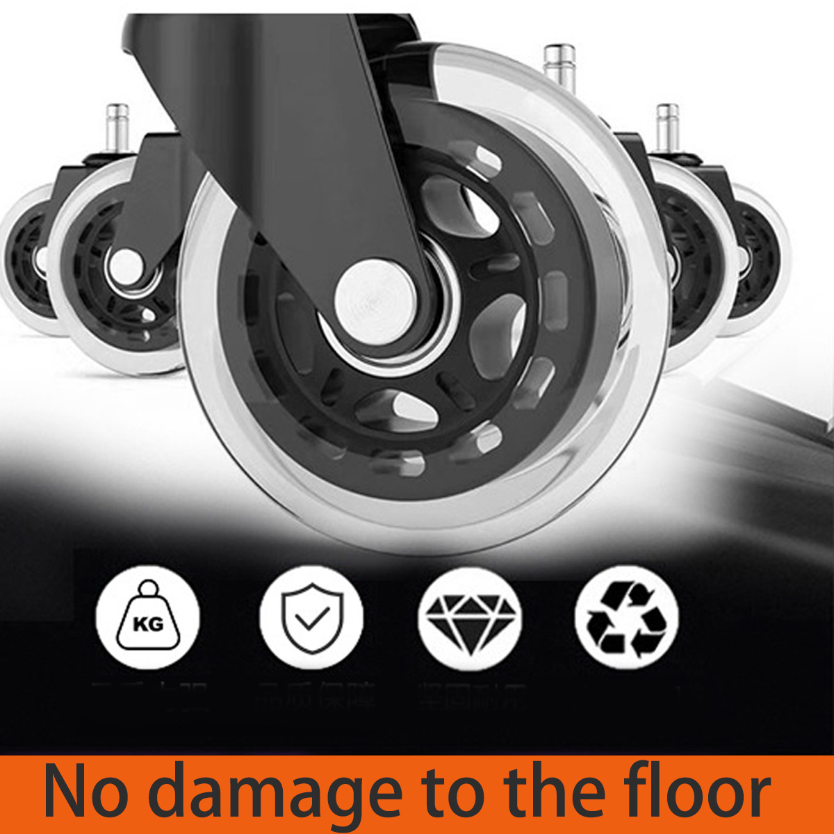 5pcs Universal Furniture Casters Wheels 3 Inch 360 Degree Rotatable Safe Rollers Quiet Rolling Office Chair Caster Wheels