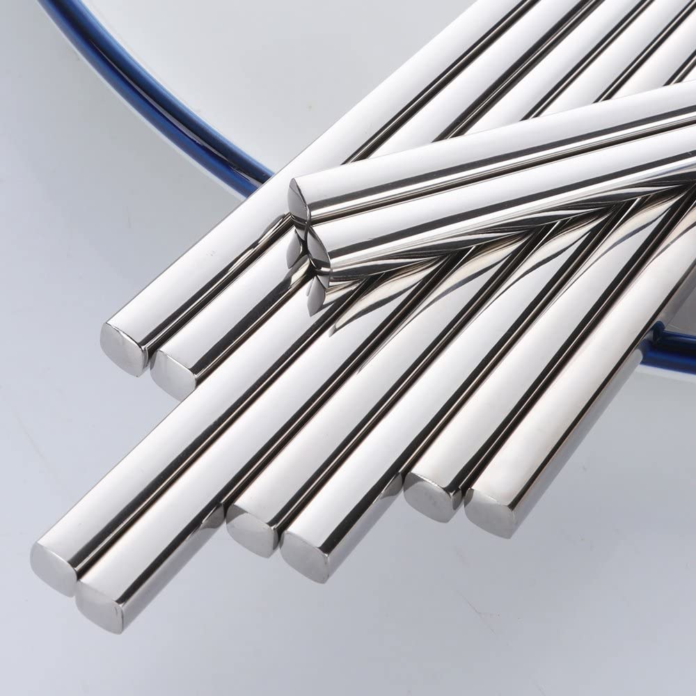 5 Pairs Stainless Steel Chopsticks Reusable Portable Food Sticks Korean Metal Chopsticks Kitchen Accessories Dishwasher Safe