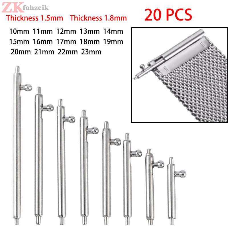 20pcs Quick Release Pins 1.5mm Diameter Watchband Pin for Smart Watch 16mm 18mm 20mm 22mm 24mm Strap Spring Bar Band Accessories