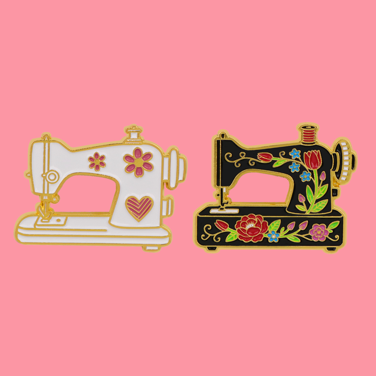 Vintage Sewing Machine Enamel Pin Flower Creativity Brooches Woman Men Backpack Accessories Bags Badge Lapel Jewelry Friend