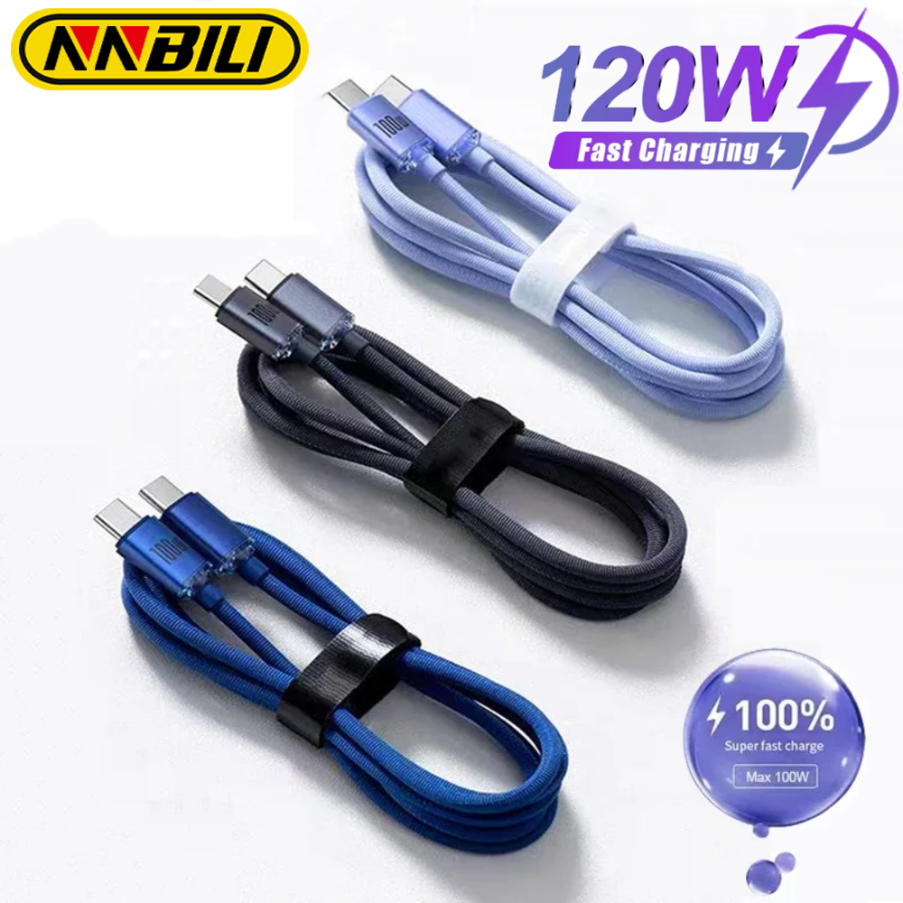 NNBILI 2Pack 120W 6A USB C To Type C Cable For iPhone 16 17 Pro Max Fast Charge USB C Data Cord For 14 S24 Cables