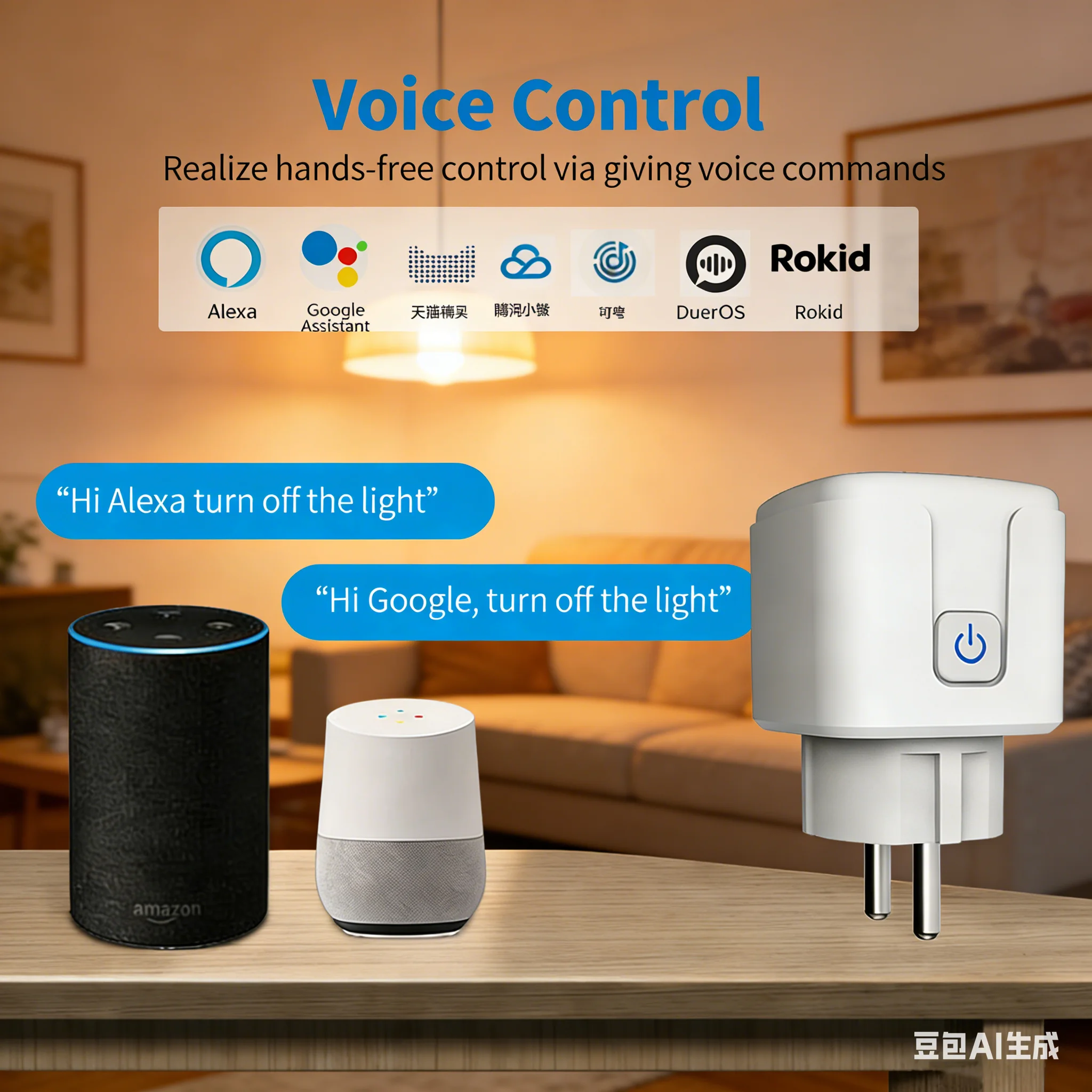 Smart Socket Tuya EU Plug WIFI 16A With Power Monitor Timing, Voice Control Work with Alexa Home Alice