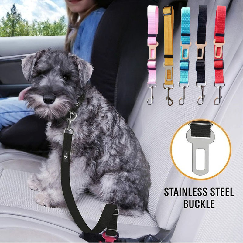 1PC Pet Car Seat Belt Nylon Lead Leash Backseat Safety Belt Adjustable pet collars dog collar cat collar