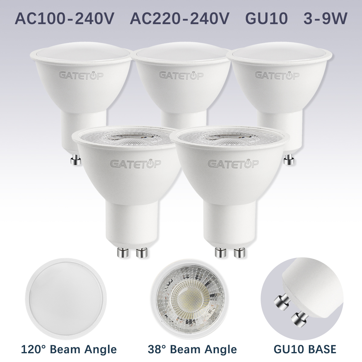 5-20pcs Energy Saving GU10 Spotlight AC220V 110V LED Bulb 3W 5W 6W 7W 8W 9W Lighting Can Replace the 50W Halogen Lamp