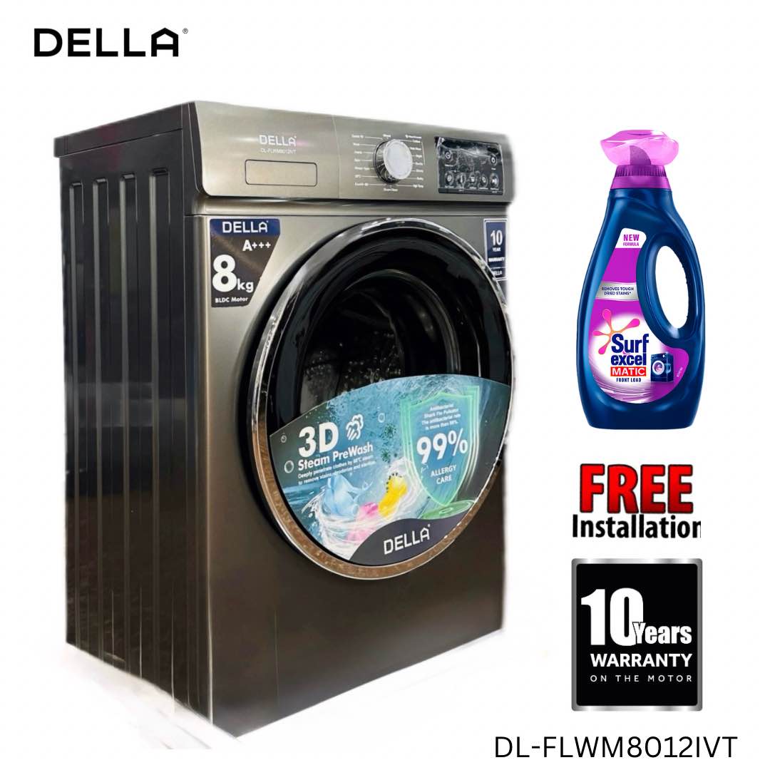 DELLA 8 Kg Front Loading BLDC Washing Machine