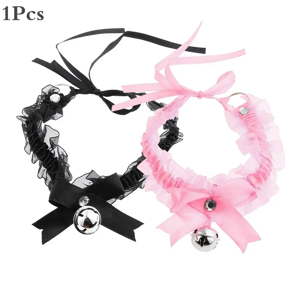1Pcs New Fashion Women Gothic Simple Lace Collar Pendant Bow Knot Bell Choker Necklace Neck Dress Girls Party Jewelry