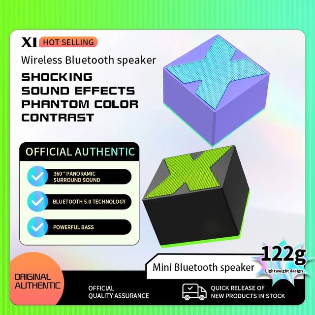 New Square Wireless Bluetooth 5.0 Speaker Home Speaker Outdoor Portable Metal Subwoofer Mini Large Volume Speaker