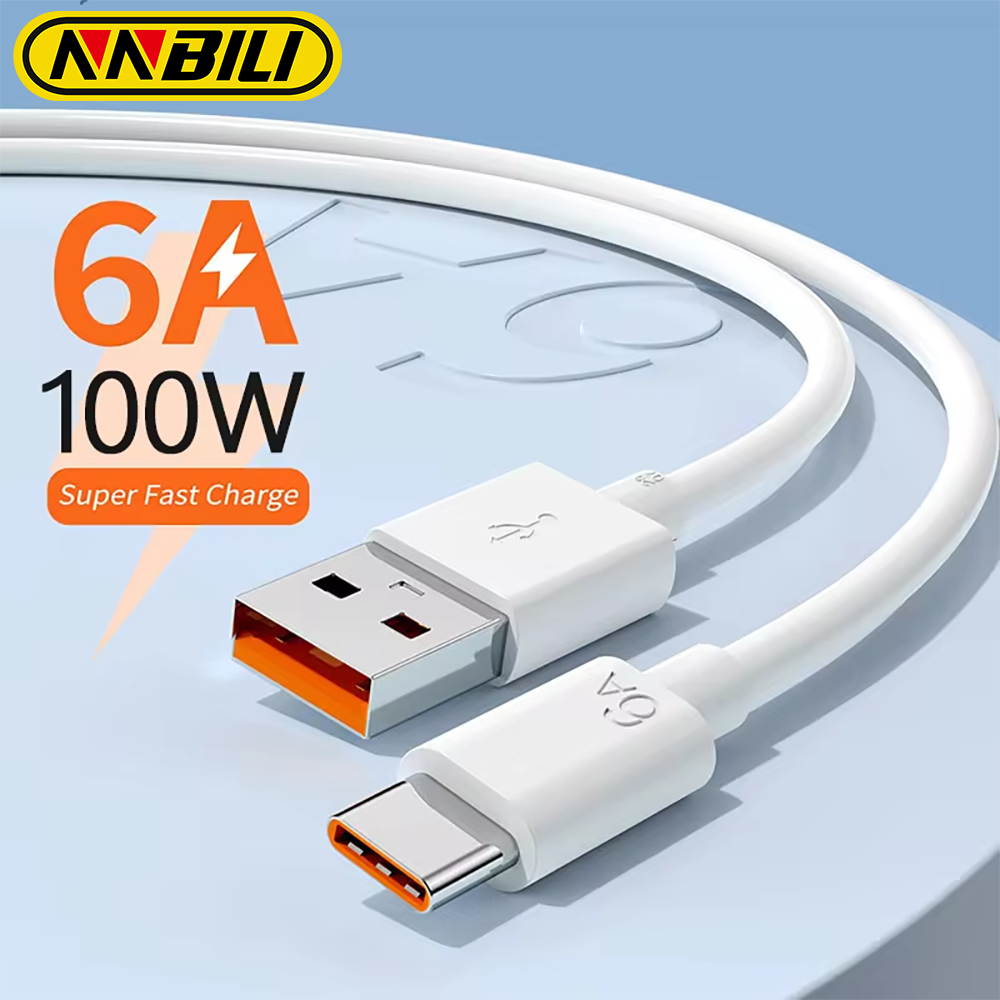 NNBILI 100W 6A USB C Fast Charging Data USB Cable Type C For USB A To C Phone Cord