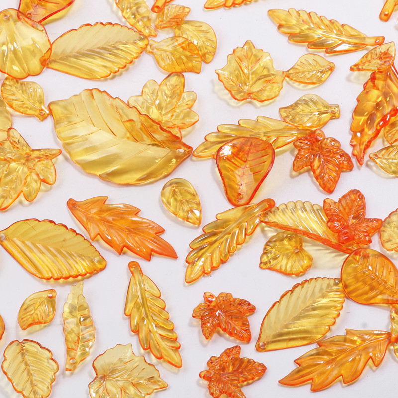 30g Acrylic Mini Small Tree Leaf Hand Beaded DIY Handmade Necklace Earrings Loose Bead Separated Bead Jewelry Accessory Mater