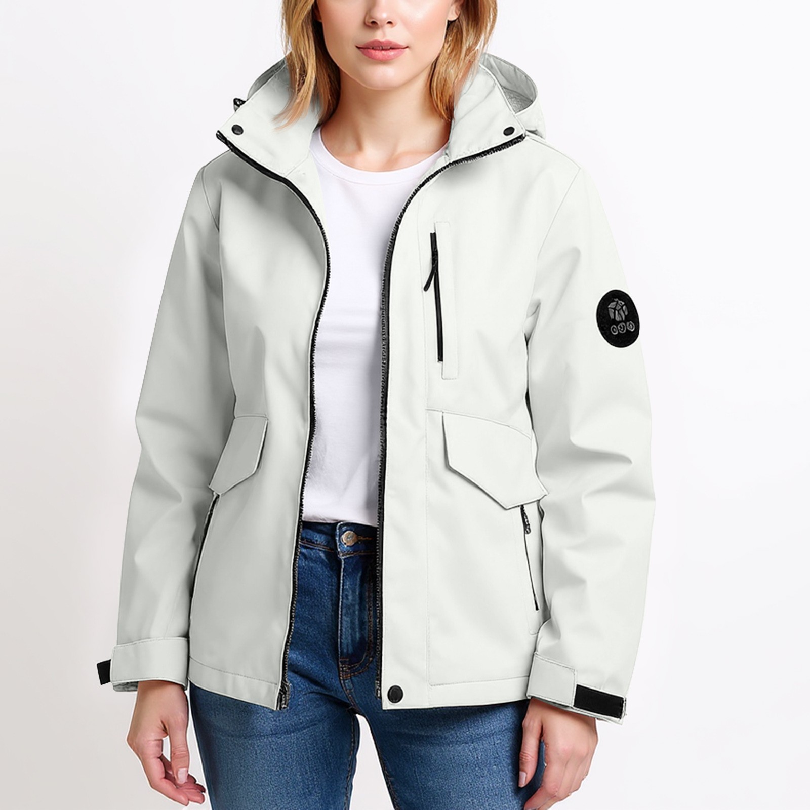Women's Thin Breathable Hiking Jackets Solid Color Long Sleeved Loose Hoodie Outdoor Windproof and Waterproof Rain Jacket Coat jomsom jacket