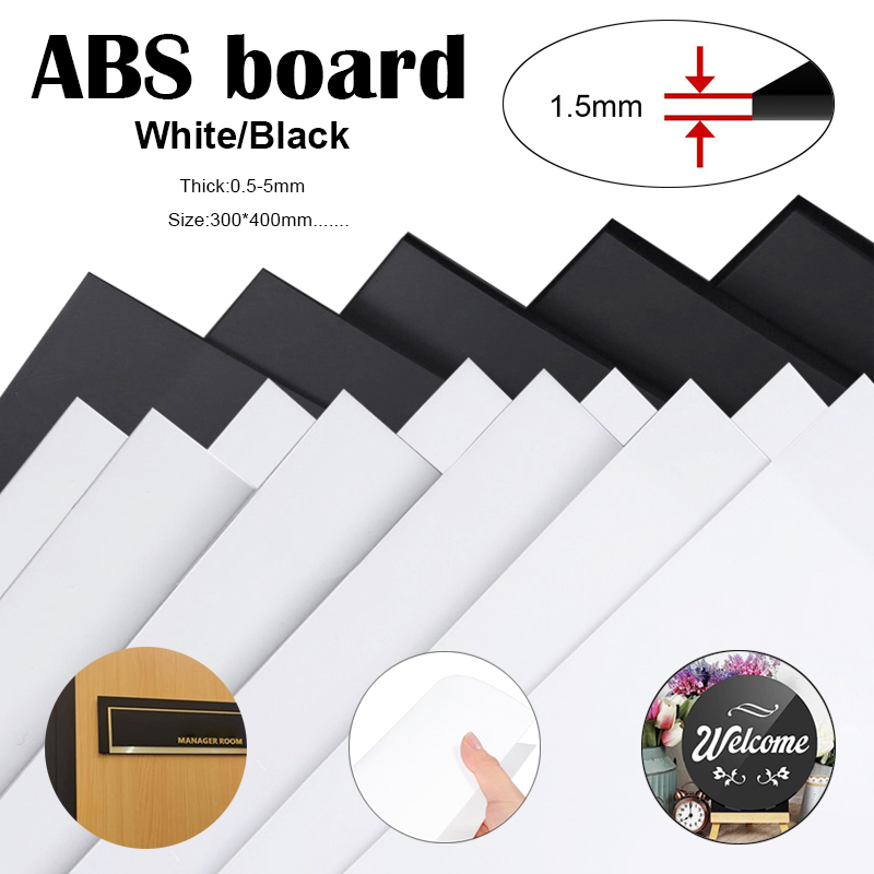 1pcs 300x400mm White/Black ABS Plastic Sheet DIY Model Process 0.5mm/1mm/1.5mm/2mm/3mm/5mm Thickness