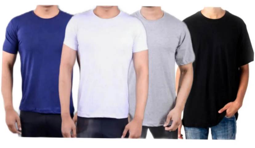 Binay Embroidery Cotton Plain T-Shirt For Men 2 Pcs Combo Set - Fashion | T-Shirts For Men | Men's Upper Wear | T-Shirts |