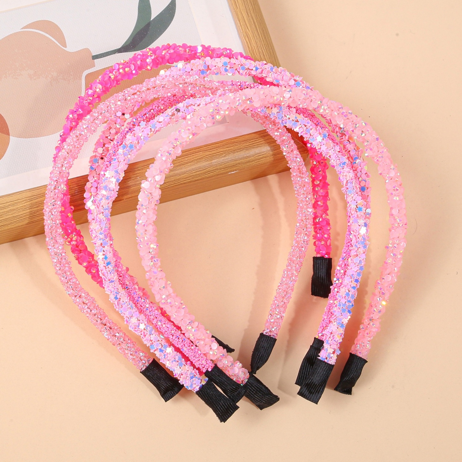 6pcs Glitter Headbands for Girls Princess Sparkly Wide Headband Kids Cute Alice Head Band for Children Thick Sparkle Bling Child