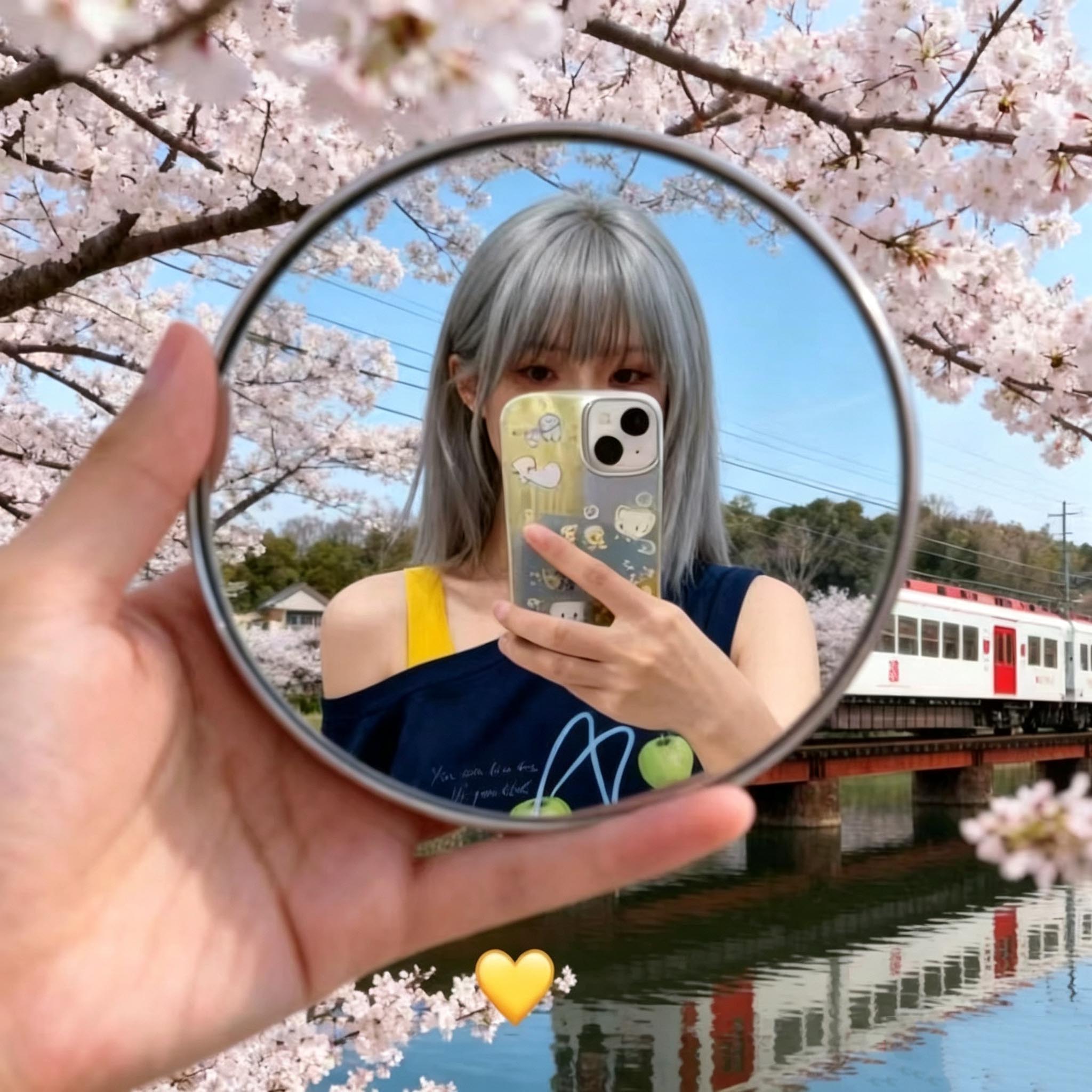 Handheld Selfie Convex Mirror DIY Mini Round Mirror Portable Convex Wide-angle Spherical Mirror for iPhone Vlogging
