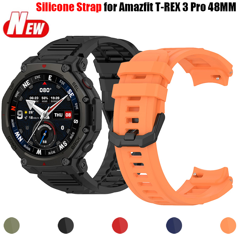 Silicone Strap for Huami Amazfit T-REX 3 Pro 48MM Smart Watch Strap Watchband Sport Wristband Bracelet for T-Rex 3Pro Accessory